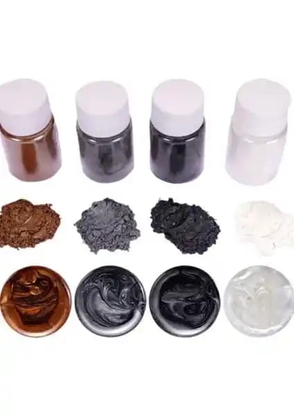 Brtrkimya Siyah Sedefli Epoksi Metalik Toz Pigment Seti Yaratıcı Projeler İçin Uygun