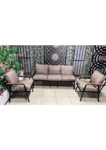 Dekoroom Zen Bahçe Takımı 3+1+1 Modern ve Dayanıklı Dış Mekan Oturma Grubu