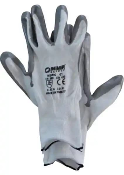 Demir Nswg-01 Eldiven Gri-Beyaz Yüksek Dayanıklılık ve Güvenlik İçin Endüstriyel Kullanım