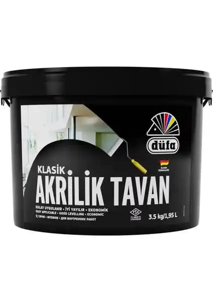 Düfa Akrilik Tavan Boyası Beyaz 3.5 kg: Estetik ve Dayanıklı İç Mekan Boyası Çözümü
