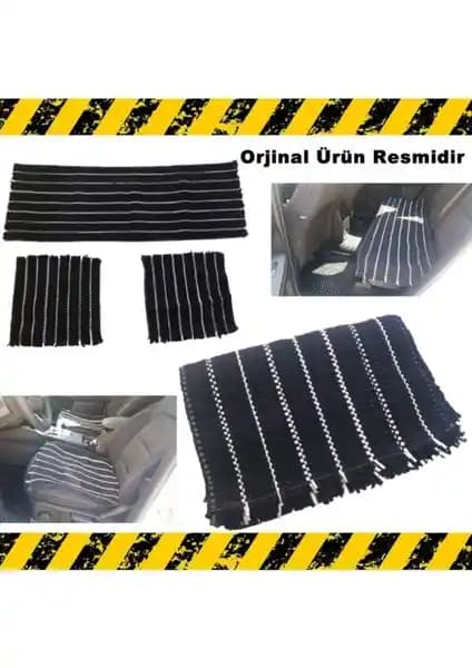 EC Shop Point Oto Koltuk Serme Kilim Minder Siyah Beyaz 3'lü Takım Seti Araç İçin Estetik ve Dayanıklı Tasarım