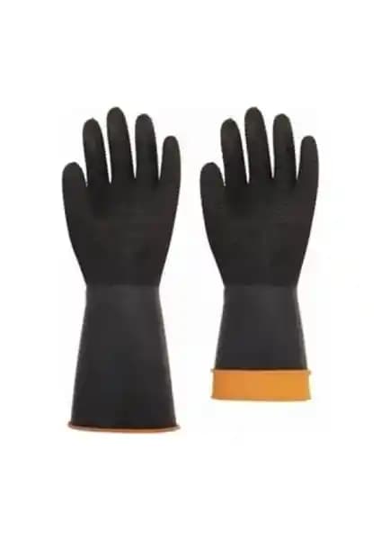 Endüstriyel Kimyasal Güvenlik İçin Uzun Ömürlü Siyah Panda Asit Eldiveni