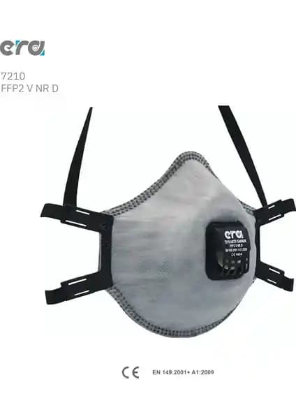 Era 7210 FFP2 Aktif Karbon Ventilli Solunum Koruyucu Endüstriyel Güvenlik Maskesi