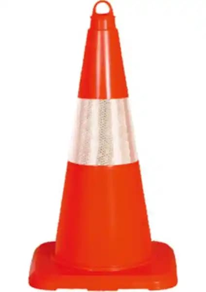 Evelux PVC Trafik Konisi 50 cm Reflektifli Dayanıklı Trafik Kontrol Aracı