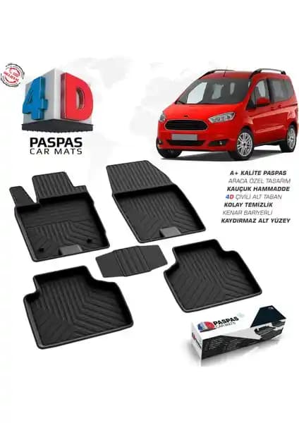 Ford Courier 2014-2023 İçin 4D Havuzlu Paspas Yüksek Kalite ve Dayanıklılık