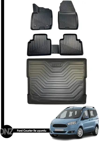 Gold Ford Courier 3D Havuzlu Oto Paspas ve Bagaj Havuzu Seti: Dayanıklı ve Estetik Koruma Çözümü