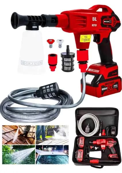 Graizer Alman 999 Vf 100 Bar Güçlü Portatif Bataryalı Yıkama Makinesi İncelemesi