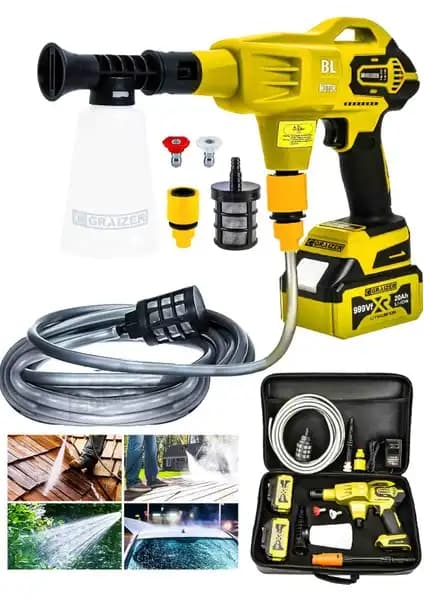 Graizer Alman 999 Vf Portatif Kablosuz Yıkama Makinesi 100 Bar Güçlü ve Dayanıklı Tasarım