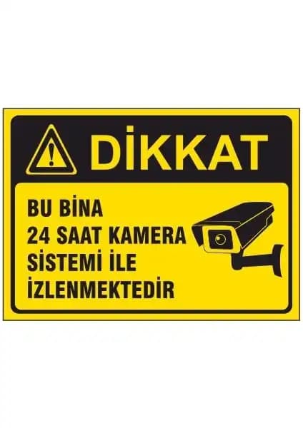 Gündoğdu 5 Adet 7/24 Kamera Sistemi Levhası Güvenlik ve Bilgilendirme İçin Uygun