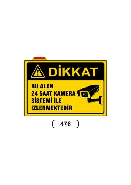 Gündoğdu Güvenlik ve Uyarı Levhası 24 Saat Kamera İzleme Entegre, Kolay Montaj ve Yüksek Kalite