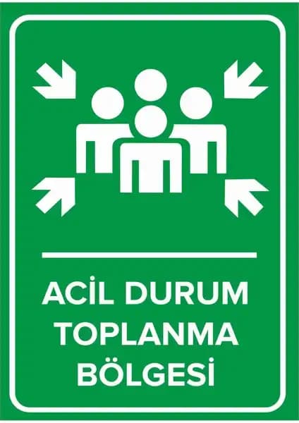 Güvenlik ve Bilgilendirme İçin Dayanıklı Sac Malzemeden Renkli Toplanma Bölgesi Levhası