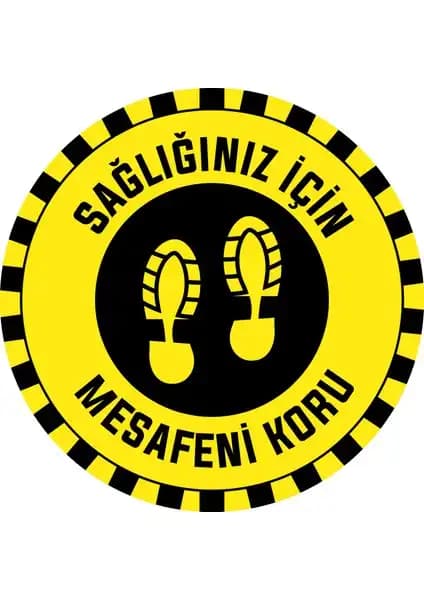 Güvenlik ve Hijyen İçin Tasarim Güvenli Alan Etiketi Sosyal Mesafe Zemin Etiketi