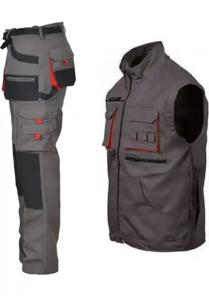 Güvenlik ve Şıklığın Modern Buluşması Orange Safety Harman Karışımı Pantolon Yelek Takımı