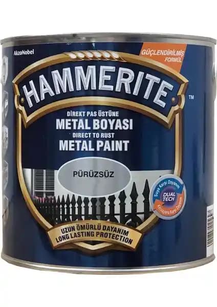 Hammerite Direkt Pas Üstü Düz Pürüzsüz Metal Boyası Metal yüzeylerde uzun ömürlü koruma sağlar