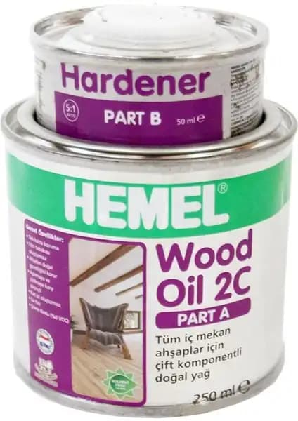 Hemel Wood Oil 2C Set: Doğal ve Çevre Dostu İç Mekan Ahşap Koruma Çözümü