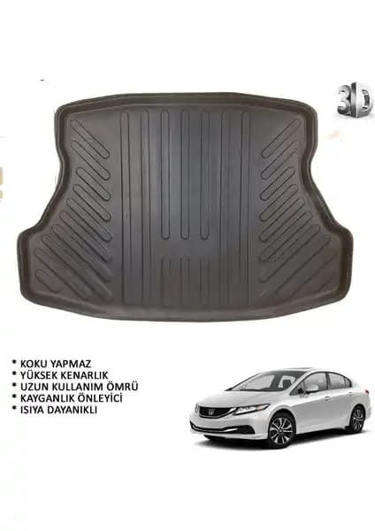 Honda Civic Sedan 2012-2015 İçin Dayanıklı ve Estetik 3D Bagaj Havuzu