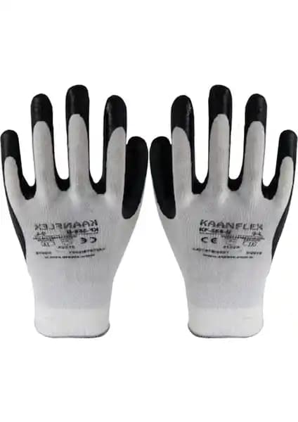 Kaanflex Siyah Nitril Kaplı İşçi Eldiveni Endüstriyel Kullanım İçin Güçlü ve Güvenli Çözüm