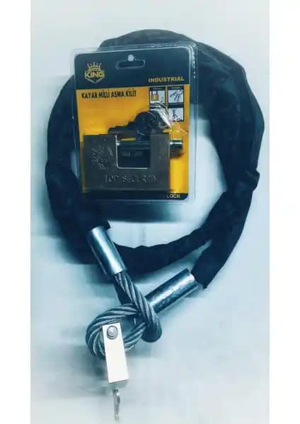 Lawrence Shop 2 Metre 10 mm Kalınlık Güçlendirilmiş Çelik Zincir ve Halat Seti