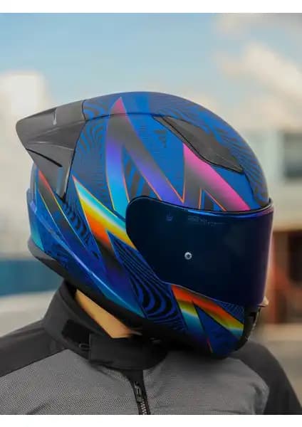 LS2 Rapıd 2 Race Optik Mat Mavi-Mor Kask: Güvenlik ve Konforun Birleşimi