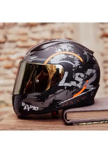 LS2 Rapid Circle Mat Titanıum Turuncu Kask Güvenlik ve Konfor Özellikleri