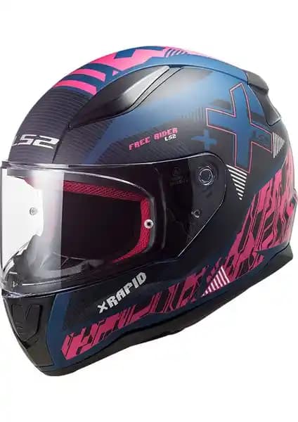 LS2 Rapıd Xtreet Mat Mavi Mor Kask Güvenlik ve Konfor Sunan Modern Tasarım