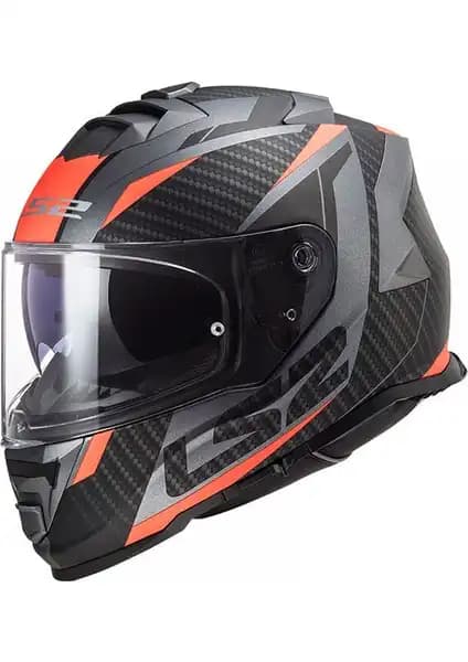 LS2 Storm Racer Mat Titanium-Turuncu Kask Güvenlik ve Konforun Mükemmel Buluşması