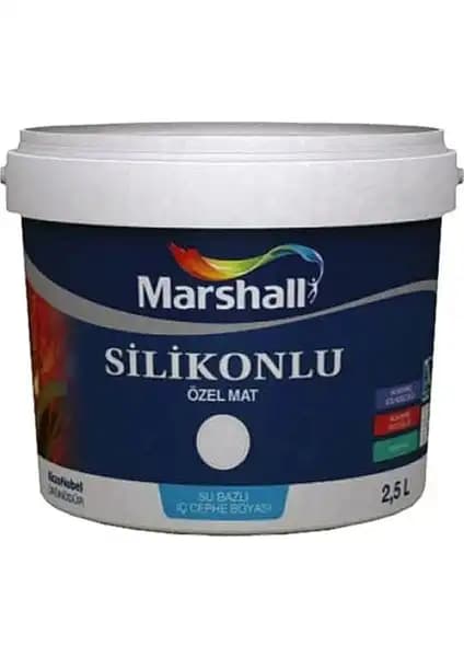 Marshall Özel Mat Silikonlu Duvar Boyası 2,5 lt yüksek kapama ve silinebilir özelliklerle
