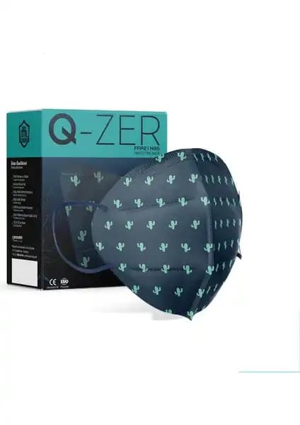 Medizer Qzer Yeşil Kaktüs Desenli FFP2 N95 Maske: Yüksek Koruma ve Şık Tasarım