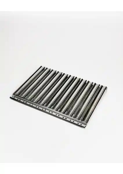 Mizan 27x40cm Oluklu Krom Köfte Izgara Katlanabilir Dayanıklı ve Pratik Kullanım İçin