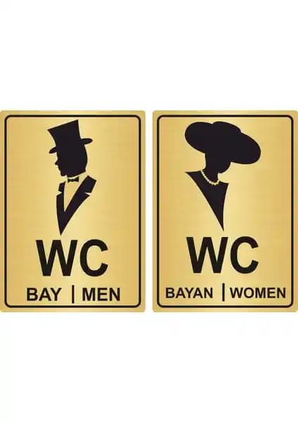 Modern ve Estetik Özarslan Dizayn WC Yönlendirme Levhası Erkek ve Kadın İç Mekânlar İçin