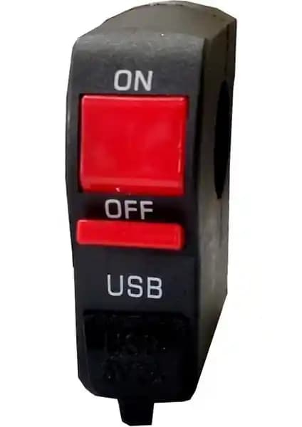 Monero Motosiklet Sis Far Düğmesi USB Çıkışlı Modern ve Pratik Kontrol Aksesuarı