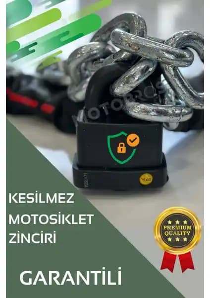 Motobros G-80 İşlenmiş 10mm Çelik Zincir ve PVC Kilit Güvenlik Çözümü