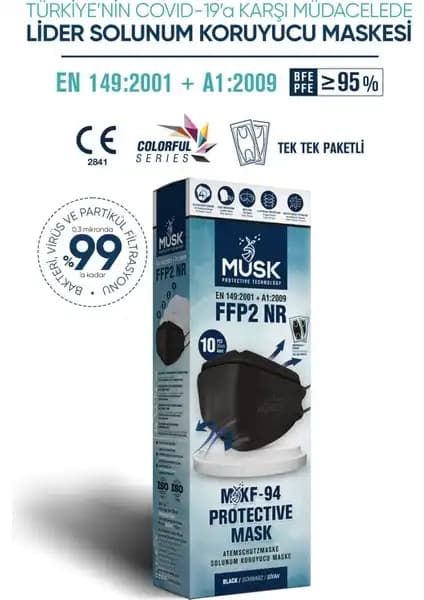 Musk KF94 Kore Tipi FFP2 Maske: Yüksek Koruma ve Konfor Sağlayan Günlük Kullanım Maskesi
