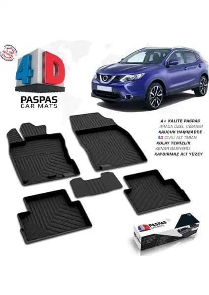 Nissan Qashqai 2 4D İç Mekan Koruma İçin Dayanıklı Havuzlu Paspaslar