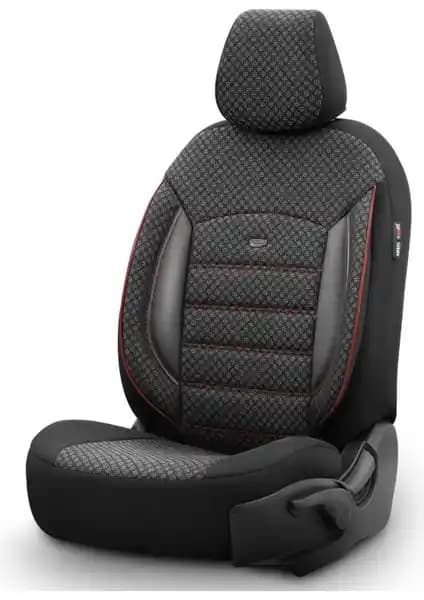 Otom Sport Plus Ekstra Özel Dokulu Oto Koltuk Kılıfı Siyah-Kırmızı ile Aracınızı Yenileyin