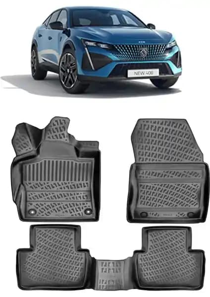 Peugeot 408 2023 Sonrası Rizline Siyah 3D Havuzlu Paspas Kaliteli ve Dayanıklı Araç Aksesuarı