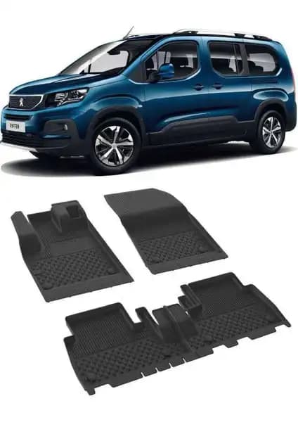 Peugeot Rifter 2019-2022 İçin Dayanıklı ve Fonksiyonel Havuzlu Paspaslar