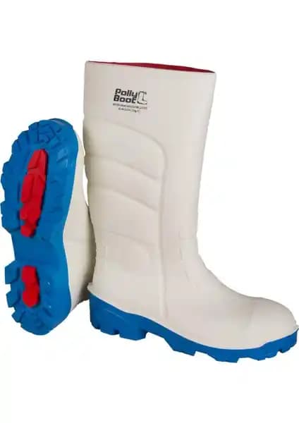 Polly Boot Galaxy Vega 04 Beyaz Çelik Burunsuz Dayanıklı Çok Yönlü Çizme Botu