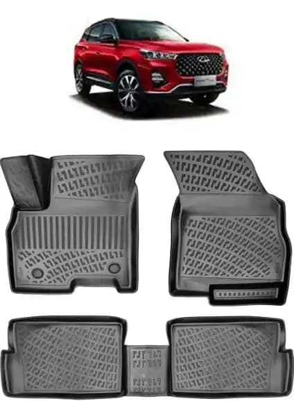 Rizline Chery Tiggo 7 Pro 2022 Sonrası 3D Havuzlu Siyah Paspaslar Kaliteli ve Çevre Dostu Tasarım