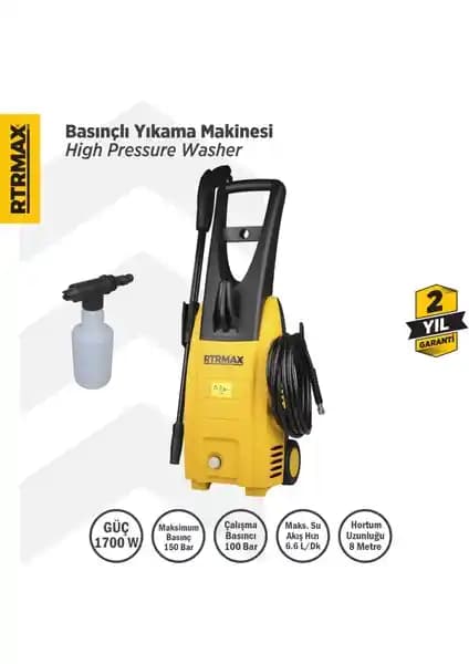 RTRMAX RTM711 Yüksek Basınçlı Yıkama Cihazı: Güçlü Performans ve Kullanım Kolaylığı