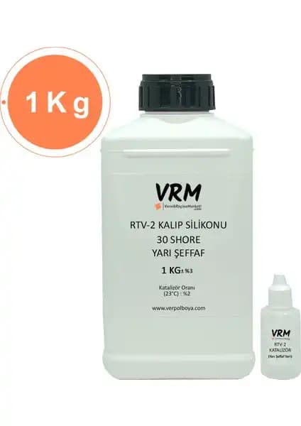 RTV-2 Yarı Şeffaf Sert Kalıp Silikonu 30 Shore 1 Kg Endüstriyel ve Hobi Uygulamaları için