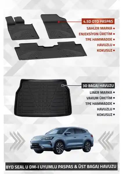 Sahler Byd Seal U DM-i 2024+ Uyumlu Premium Oto Paspasları ile Aracınıza Şıklık ve Koruma