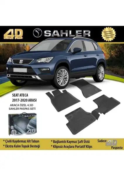 Sahler Seat Ateca 2017-2022 4.5D Havuzlu Siyah Paspas ile İç Mekan Koruma ve Estetik