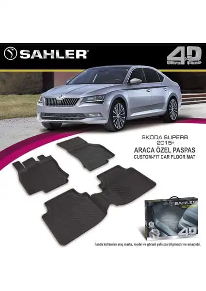 Sahler Skoda Superb 2015-2023 Uyumlu Premium Havuzlu Otomobil Paspasları