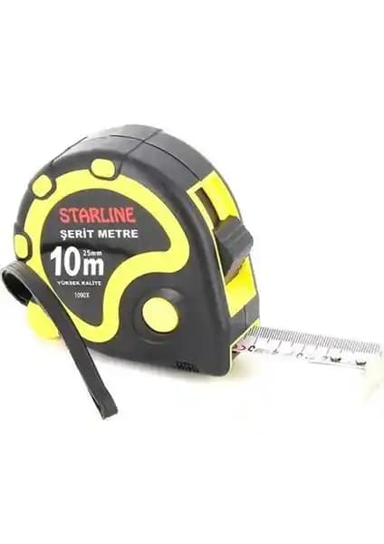 Starline 1090X 25 mm Şerit Metre 10 Metre Uzunlukta Dayanıklı ve Kullanışlı Ölçüm Aleti