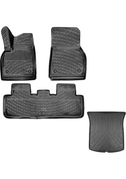 Tesla Model Y 2019 ve Sonrası İçin 3D Havuzlu Paspas ve Bagaj Koruma Seti