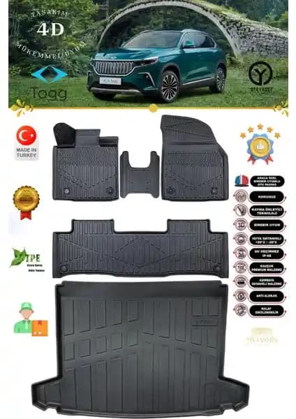 Togg T10X İç ve Bagaj Koruma Seti: Dayanıklı ve Estetik Koruma Çözümü