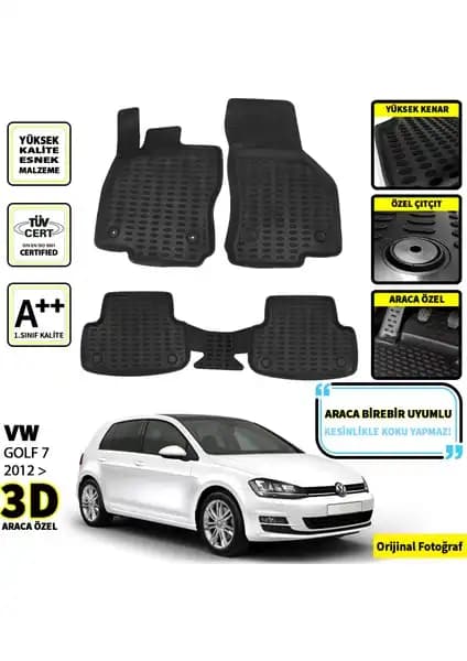 Volkswagen Golf 7 İçin 3D Havuzlu Oto Paspas Seti Konfor ve Koruma Sunar