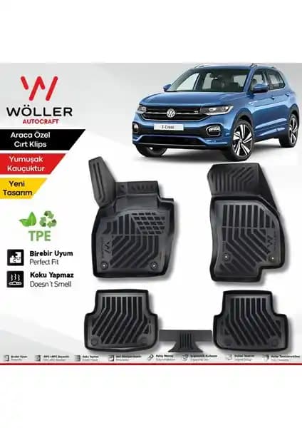 VW T Cross 2022 Sonrası İçin 3D Havuzlu Paspaslar Konfor ve Koruma Sunar