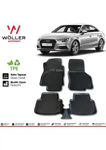 Wöller Audi A3 Sedan 2012-2021 İçin 3D Havuzlu Paspaslar Kalite ve Dayanıklılık